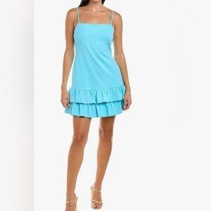BCBGeneration Blue Ruffled Tiered Sundress
